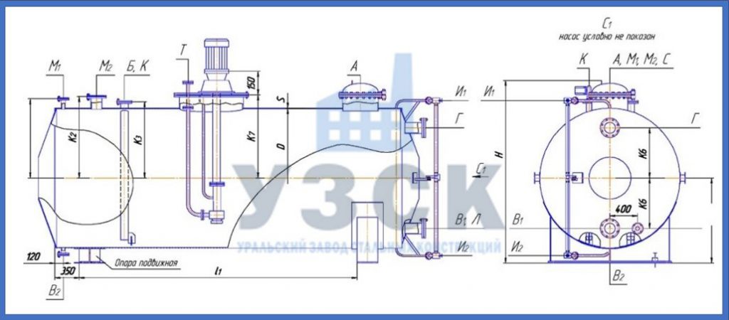 Чертеж емкости ГКК в Краснодаре
